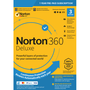 Norton 360 Deluxe - 1-Year / 3-Device - UK/Europe